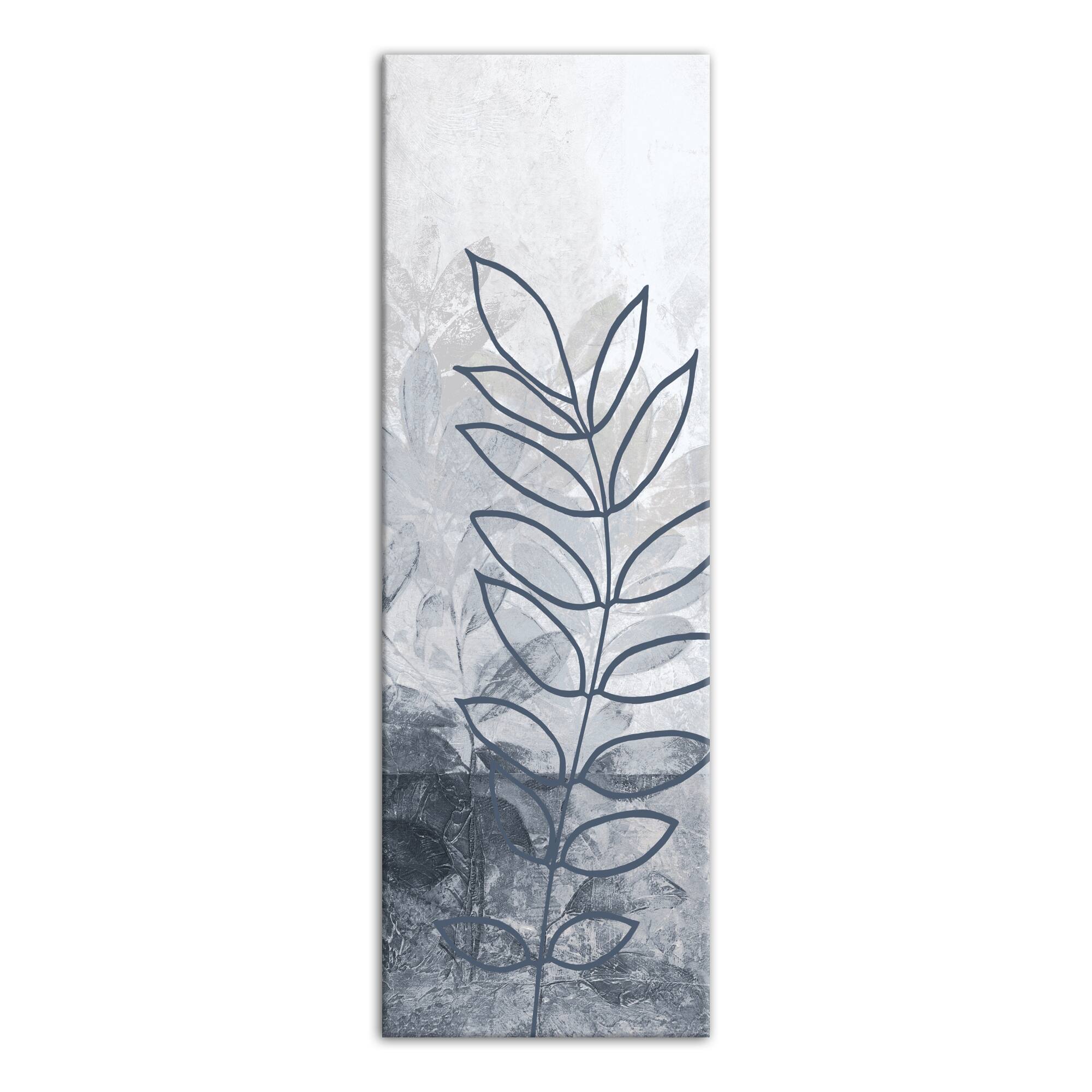 Ferns In Blue 12" x 36" Canvas Wall Art